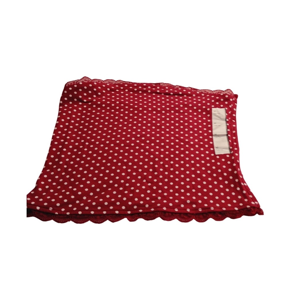 Wild Fable Red Polka Dot Tube Top Lace Trim Strapless Crop Top Women's M NWT
